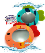 Juego de 119 juguetes de baño de Toy Stop de 119 piezas con pato de goma gigante, calcomanías de baño, espejos, crayones, esponja, mini animales, animales medianos, botes apilables, letras de espuma,