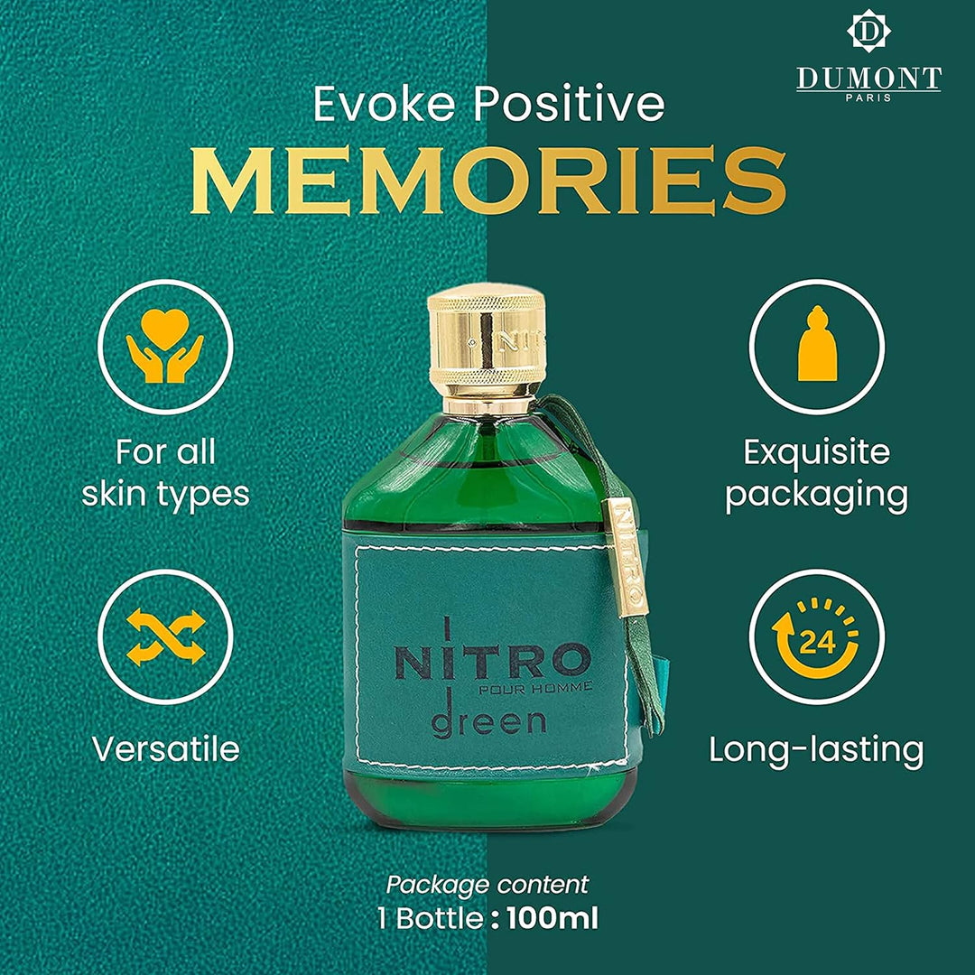 Dumont Nitro Green Eau De Parfum - Fragancia vibrante de fin de sem...