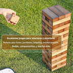 ApudArmis 60 piezas gigante Tumble, juego de madera de pino apilado al aire libre 3.2 pies
