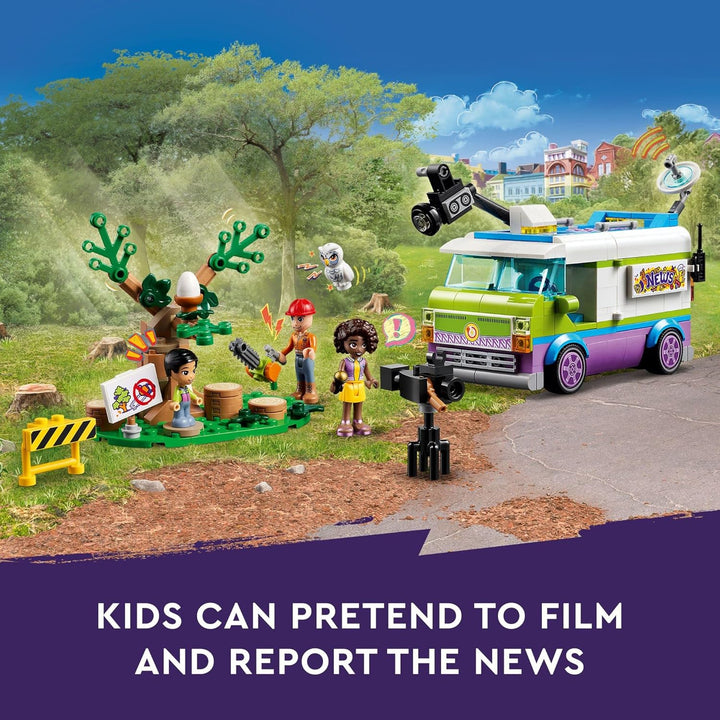 LEGO Friends Newsroom Van 41749 - Juego de juguetes de construcción...