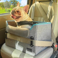 PETSFIT Asientos de coche para perros pequeños – Hebillas de seguridad patentadas – Correa de seguridad – Asiento plegable elevador para perro de viaje que reduce la ansiedad y los viajes por