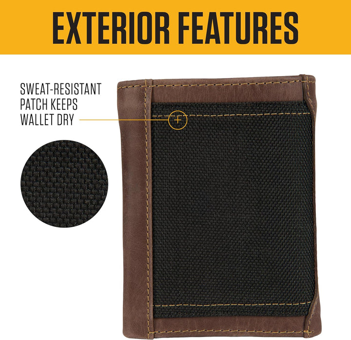 Carhartt - Billetera resistente de cuero con triple puntada para ho...
