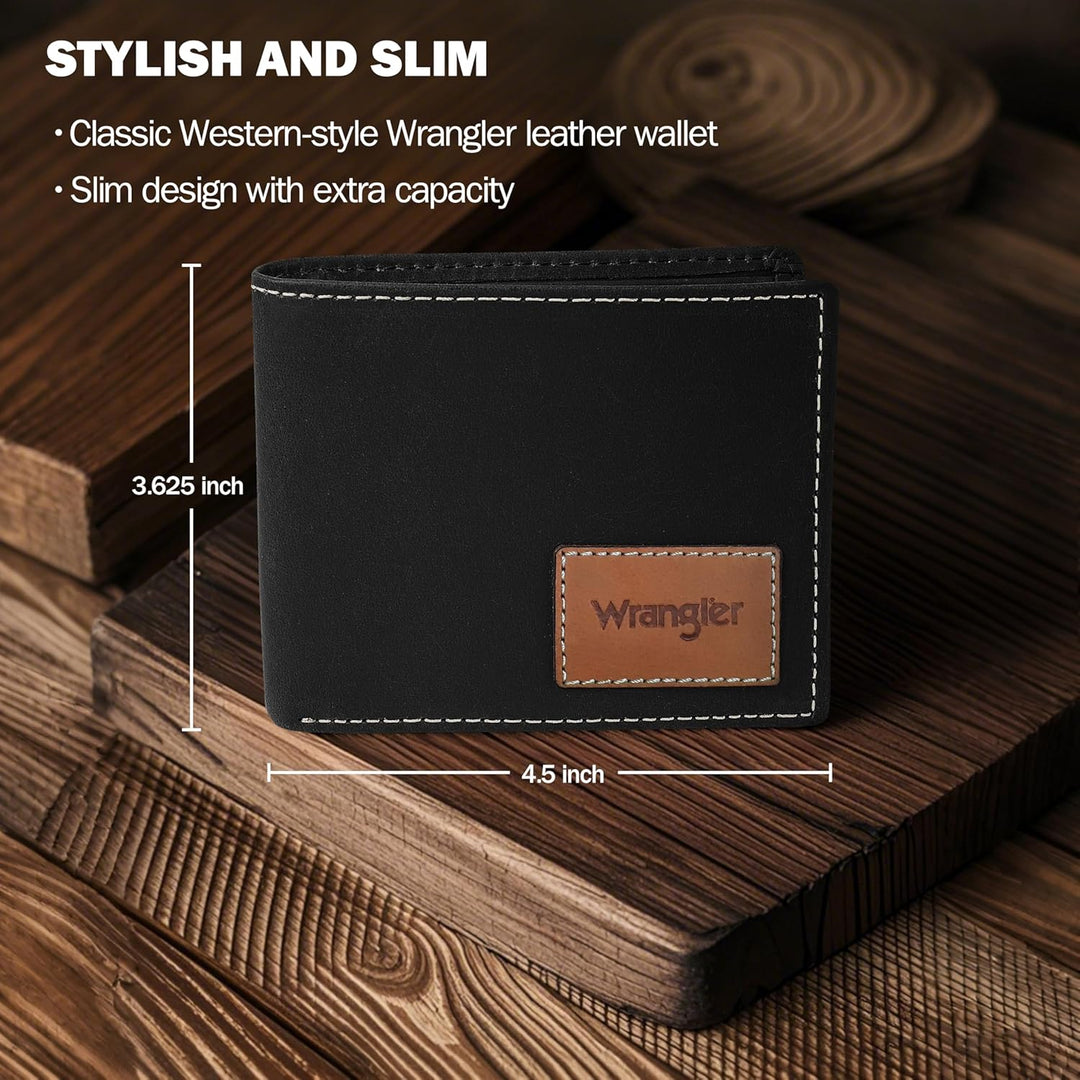 Wrangler Billetera para hombre con soporte AirTag, billetera de cue...