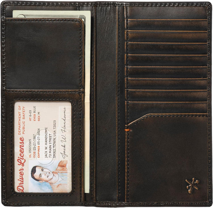 House of Jack Co. Cartera larga para hombre | Cuero de grano comple...