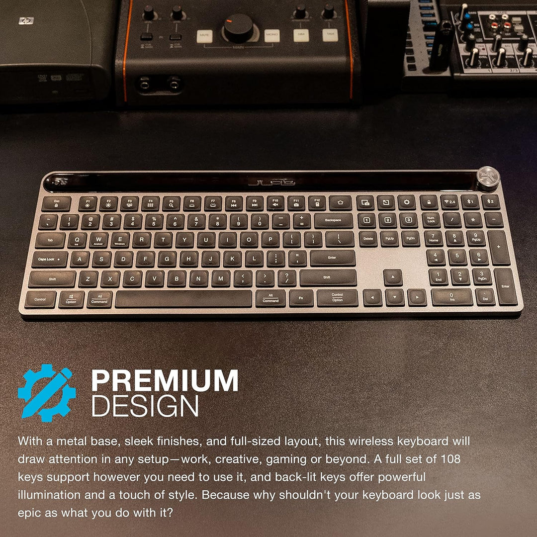 JLab, Epic, teclado inalámbrico, Bluetooth 5.2, USB Dongle, multidi...