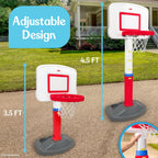 Fisher-Price™ Grow-to-Pro - Aro de baloncesto para niños pequeños y niños, altura ajustable, juego para interiores y exteriores, con pelota, 18 meses a 5 años