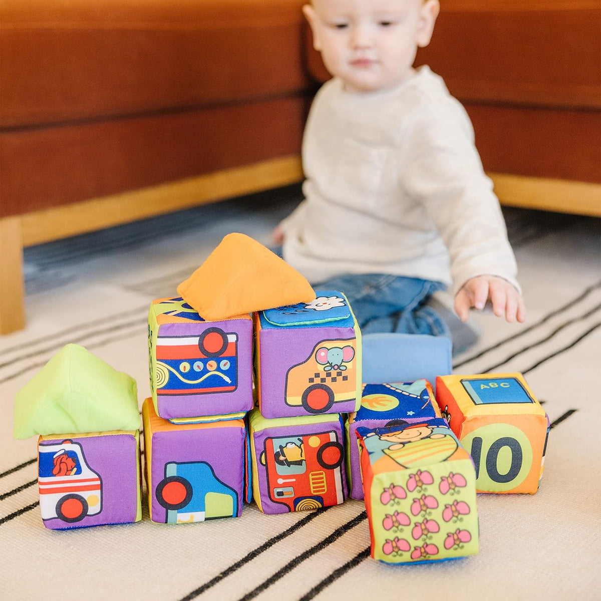 Melissa & Doug K 's Juego de bloques blandos para combinar y construir para niños