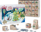 Ravensburger - Calendario de Adviento de rompecabezas navideño - 24 mini rompecabezas con más de 1000 piezas - Escenas únicas de invierno para sorpresas diarias de Navidad - Calidad premium - A partir