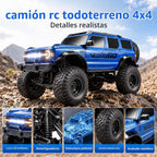 RC Rock Crawler, camión todoterreno con control remoto 4WD, velocidad ajustable y luces LED, auto RC para escalada todo terreno con bajo voltaje y protección antiparo para adultos y niños