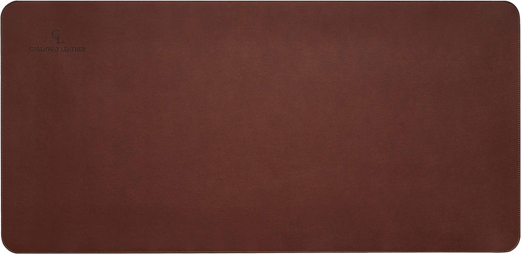 Gallaway Leather Tapete de escritorio de oficina, grande, 36 x 17 pulgadas, marrón oscuro, para la parte superior de los escritorios, protector de escritorio de computadora elegante listo para regalo, de piel sintética