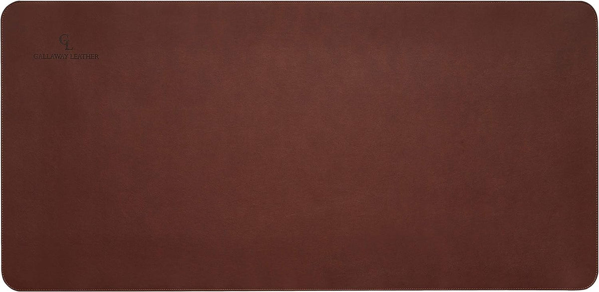 Gallaway Leather Tapete de escritorio de oficina, grande, 36 x 17 pulgadas, marrón oscuro, para la parte superior de los escritorios, protector de escritorio de computadora elegante listo para regalo, de piel sintética