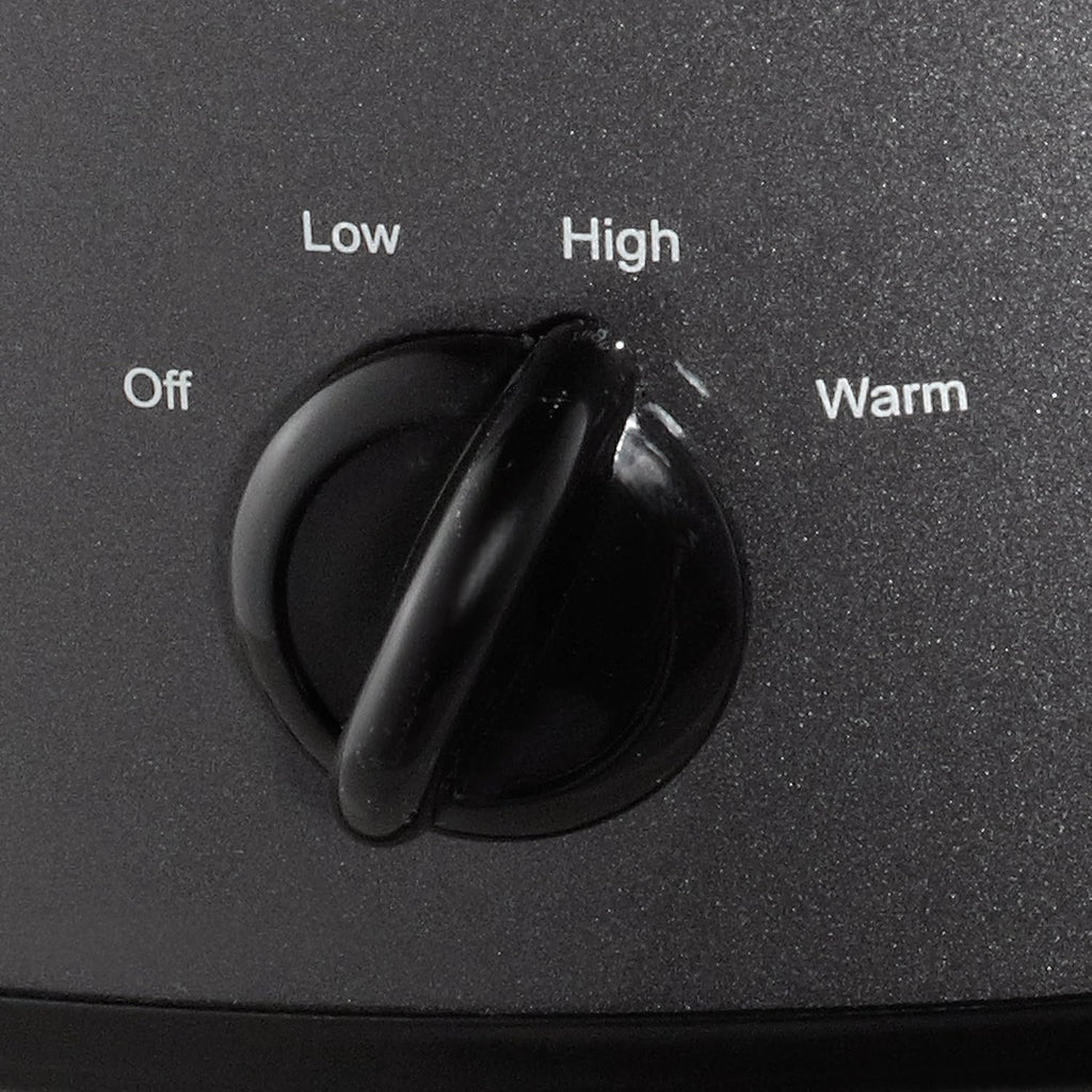 Crock-Pot Olla de cocción lenta manual de 7 cuartos de galón, tamaño familiar que sirve a más de 8 personas y se adapta a asados de 6 libras, gres extraíble con ajuste de calentamiento, apto para lavavajillas para una fácil limpieza, carbón