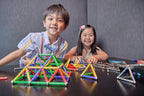 CMS MAGNETICS - (156 piezas de caja de lata de juguete de construcción con imanes multicolores, juego de palos de construcción, actividad educativa de aprendizaje STEM para el desarrollo cerebral,