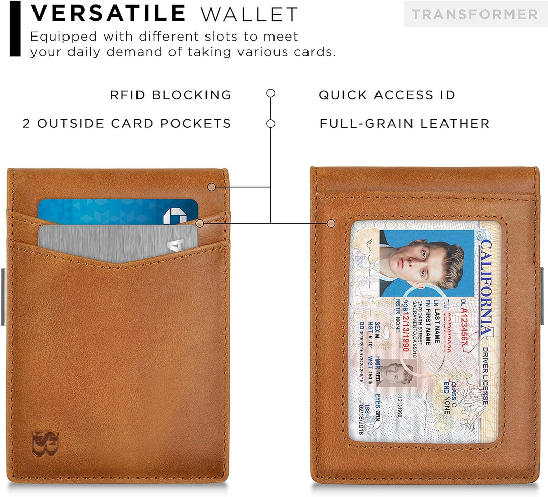 SERMAN BRANDS Money Clip Wallet - Mens Wallets slim Front Pocket RF...