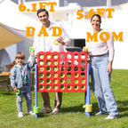 SDADI - Juego Jumbo de 4 en fila, juego gigante de 4 a puntuación con altura ajustable (0.76-1.07 m) para niños y adultos, juego de conexión para interiores y exteriores con deslizador de liberación