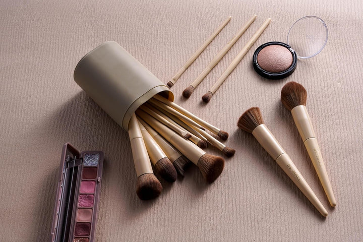 BS-MALL - Juego profesional de 18 brochas de maquillaje con cerdas...