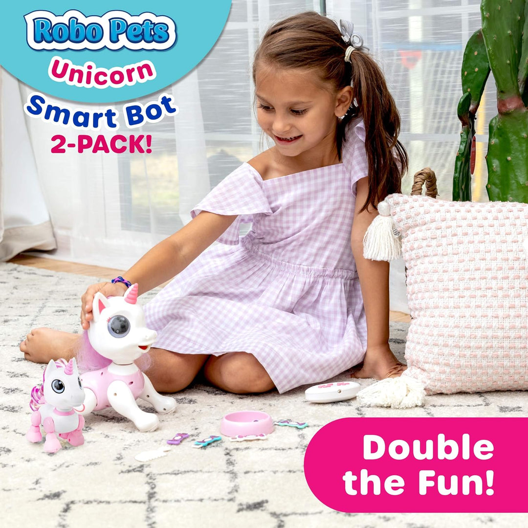 Power Your Fun Robo Pets - Juego de 2 juguetes de unicornio, regalo...