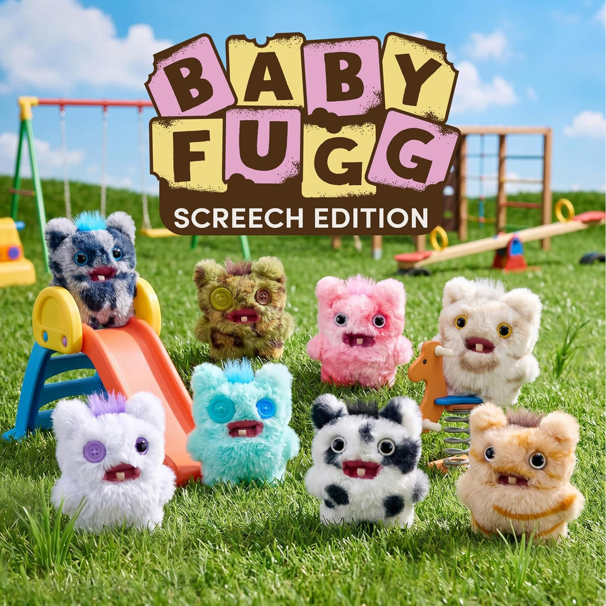 FUGGLER Mini serie 1 sin licencia - Peluche Baby Fugg Screech Edition de 3.5 pulgadas (8 unidades)