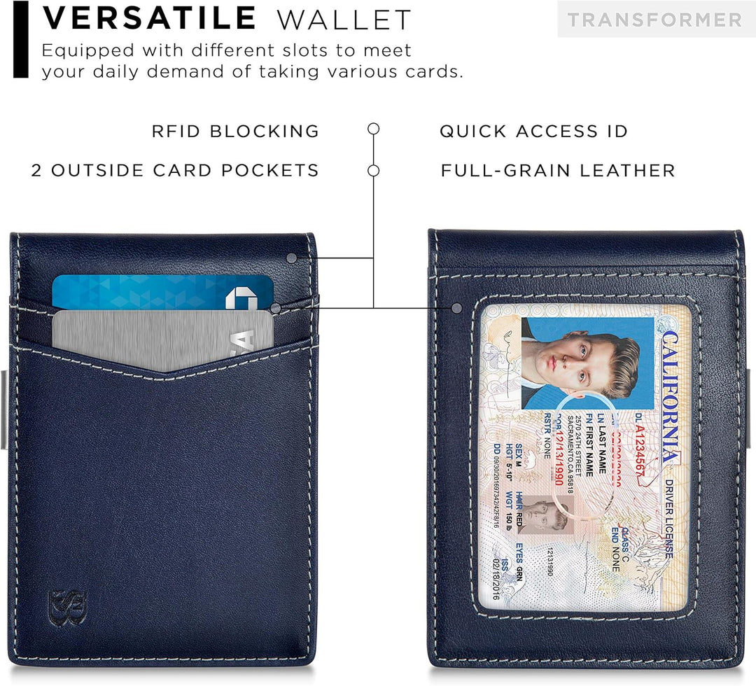 SERMAN BRANDS Money Clip Wallet - Mens Wallets slim Front Pocket RF...