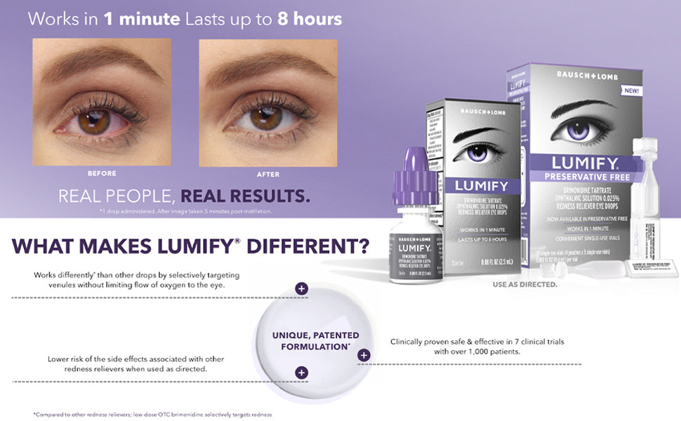 LUMIFY Redad Alivio Gotas de ojos 008 onzas