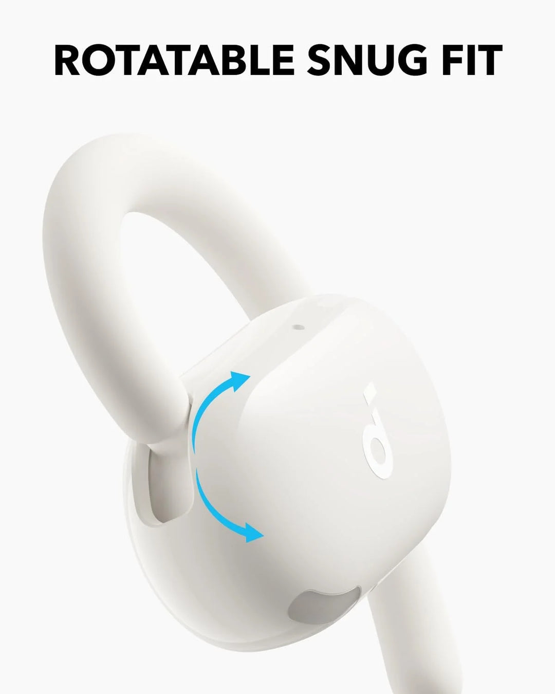 V20I by Anker Open-Ear Headphones, Rotatable Ear Hooks, Ultra-Comfort, Snug Fit, White