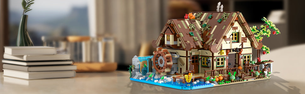 Juego de construcción de cabaña de madera con luz 2570