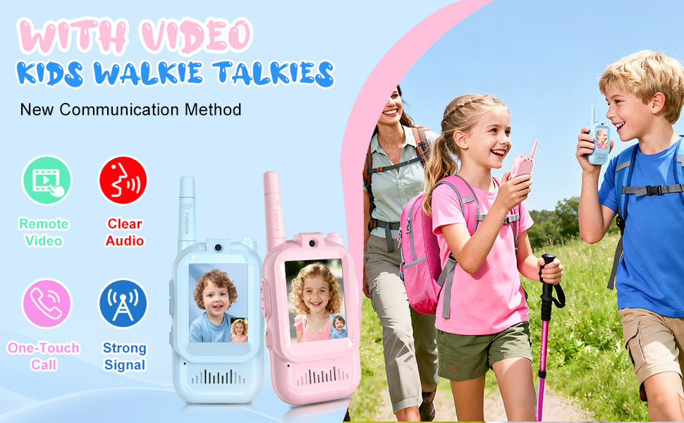Walkie Talkies de video para niños con pantalla de