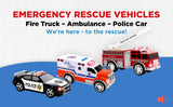 Juego de vehículos de emergencia de juguete para niños con