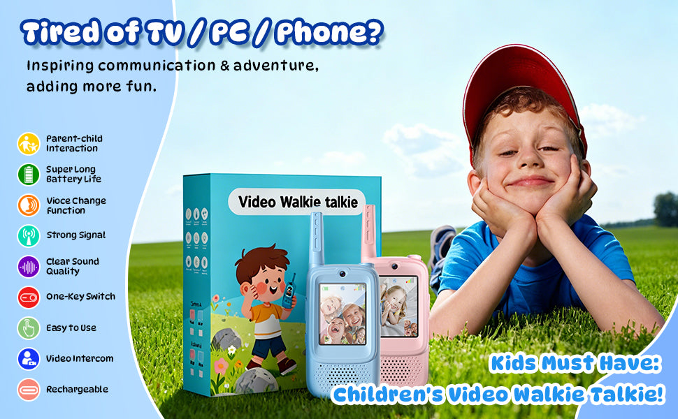 Walkie Talkies de video para niños paquete de 2 juguetes