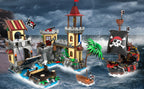 Juego de construcción de castillo pirata con luz 3 modos