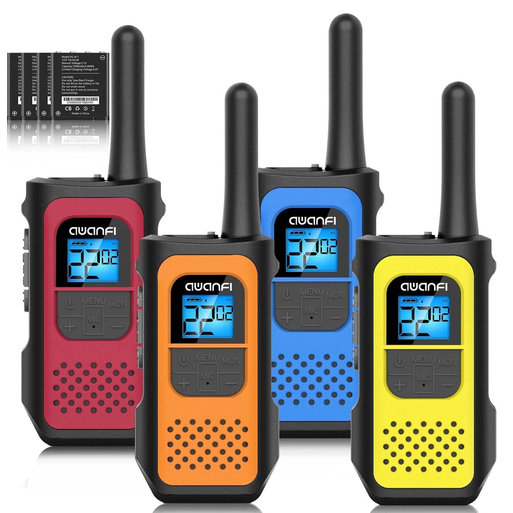 22-Channel Rechargeable Walkie Talkies for Adults, Two-Way Radio (4 Pack)