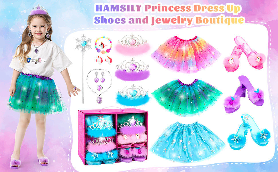 Juego de zapatos de vestir de princesa juguetes de vestir
