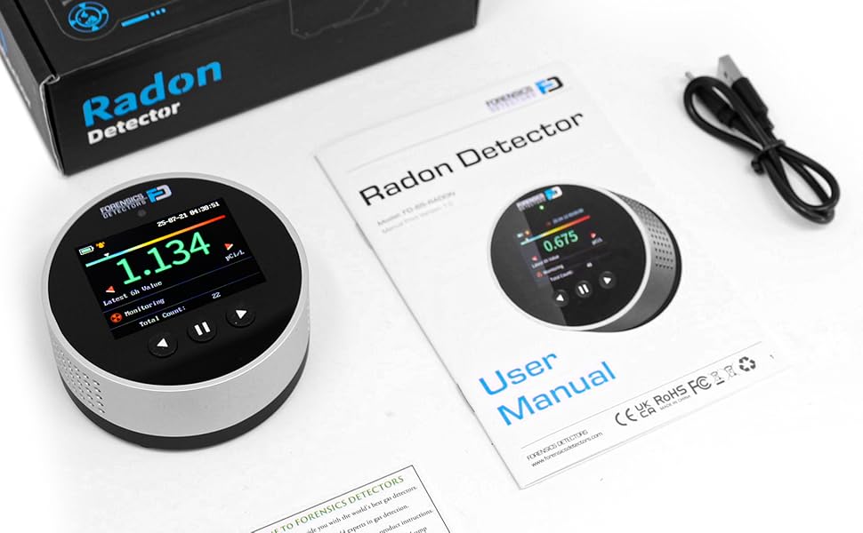 Detector de radón de Forensics Uso doméstico Sensor de