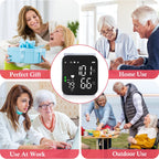 Blood Pressure Monitor, Wrist Pressure LCD Display Automatic Voice Pulsometer Sphygmomanometer, Rechargable Heart Health BP Monitor for Home Travel Use,White
