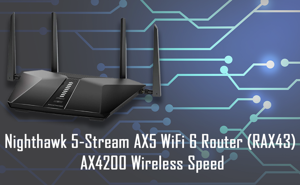 NETGEAR Nighthawk 5-Stream AX5 WiFi 6 Router AX4200