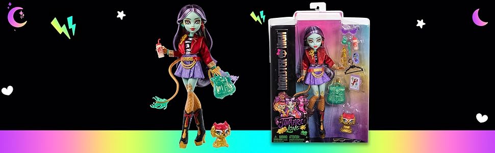 Monster High Jinafire muñeca larga Dragón con perro