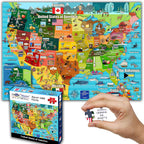 Think2Master Colorido mapa de Estados Unidos 1000 piezas rompecabezas para mayores de 13 años, adultos y familias. Gran regalo educativo para el interés en el mapa de EE. UU. Tamaño: 26.8 "x 18.9"