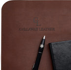 Gallaway Leather Tapete de escritorio de oficina, grande, 36 x 17 pulgadas, marrón oscuro, para la parte superior de los escritorios, protector de escritorio de computadora elegante listo para regalo, de piel sintética