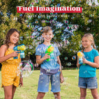JOYIN 3 paquetes de pistolas de burbujas con 3 soluciones, máquina sopladora automática de burbujas para niños, recuerdos de fiesta, juguete de verano, cumpleaños, actividades al aire libre e interior
