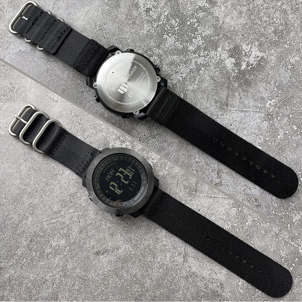 Relojes tácticos deportivos North Edge Apache para hombres, relojes digitales resistentes de supervivencia al aire libre con brújula militar, rastreador de pasos, podómetro, calorías (Verde)..
