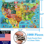 Think2Master Colorido mapa de Estados Unidos 1000 piezas rompecabezas para mayores de 13 años, adultos y familias. Gran regalo educativo para el interés en el mapa de EE. UU. Tamaño: 26.8 "x 18.9"