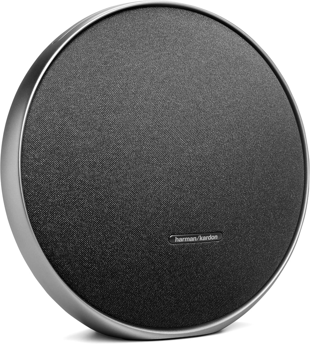 Harman Kardon Onyx Studio 9 - Altavoz portátil estéreo Bluetooth para el hogar con batería incorporada y carga USB, autoajuste y conexión de múltiples altavoces por Auracast - Negro