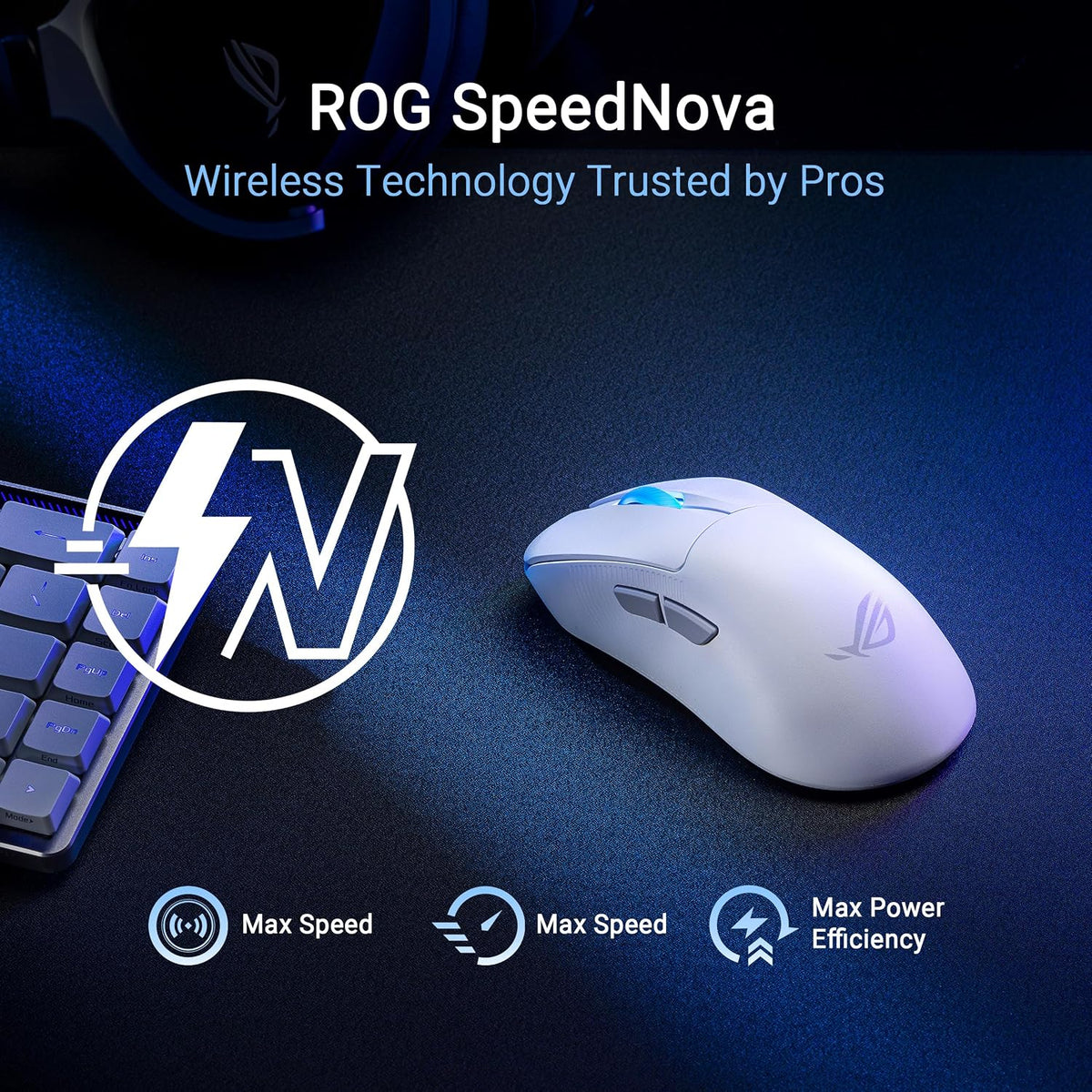 ASUS Ratón inalámbrico ROG Keris II Ace para juegos, ergonómico par...