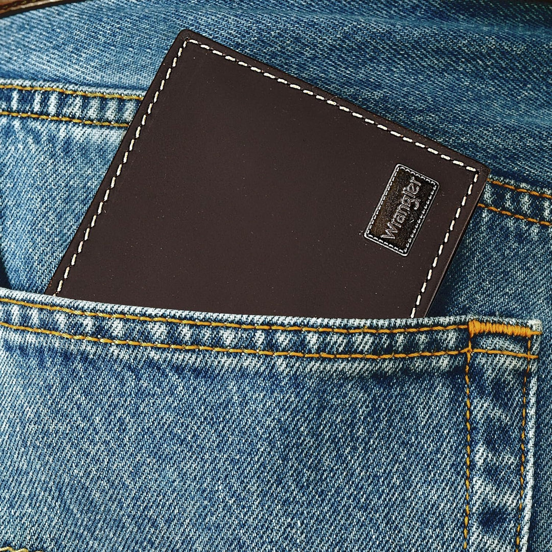 Wrangler Billetera plegable para hombre, de cuero genuino, regalo p...