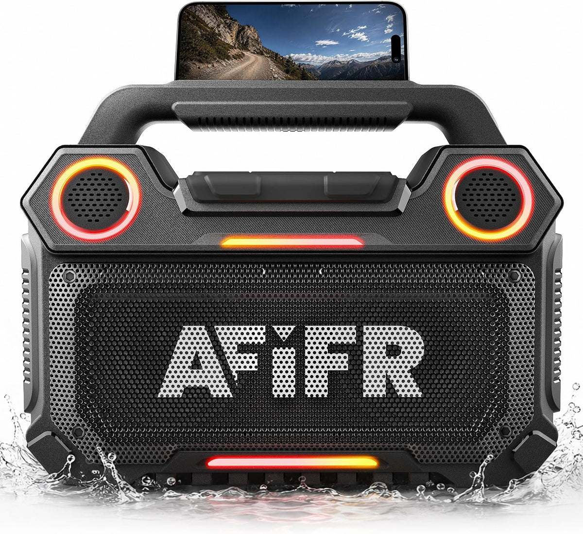 Altavoz Bluetooth para exterior, 160W de graves potentes! Resistente, impermeable IP67, 24 horas de reproducción con luces, altavoces portátiles inalámbricos con emparejamiento TWS para