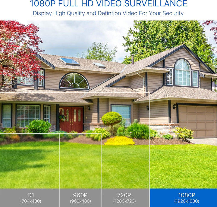 ZOSI - 4 Pack 2MP 1080p HD-TVI Cámara de seguridad para el hogar, e...