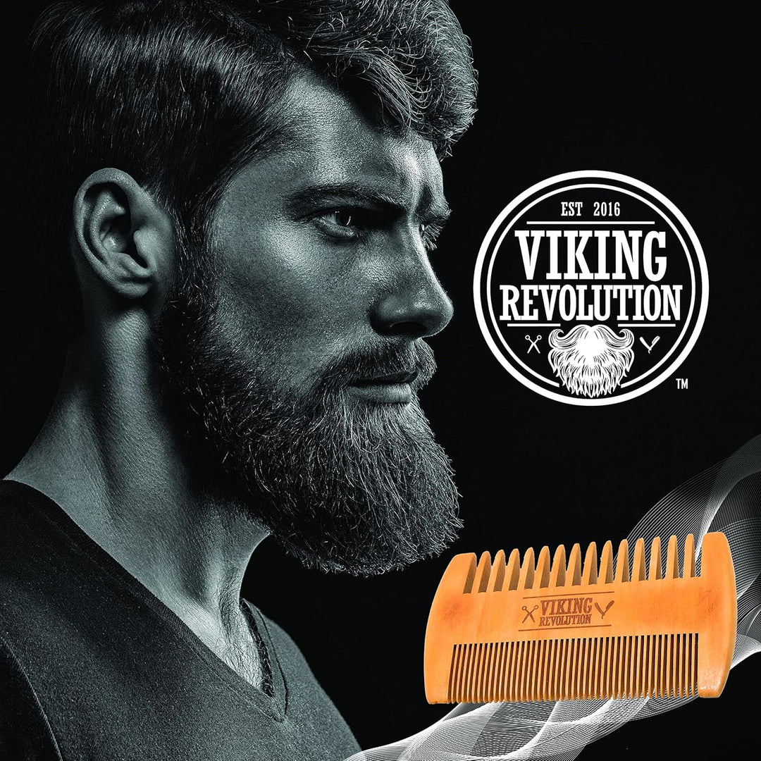 BEST DEAL peine de madera para barba y estuche, acción dual, diente...