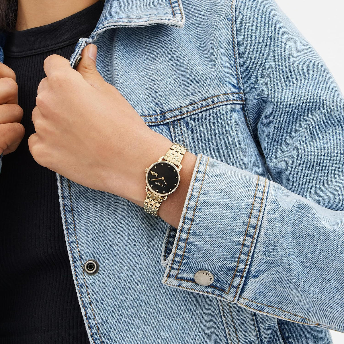 COACH Reloj de cuarzo para mujer Elliot 2H - Brazalete de acero inoxidable - Resistente al agua hasta 3 ATM/30 metros - Moda premium - Diseño clásico y minimalista para uso diario - Regalo para ella - 28 mm
