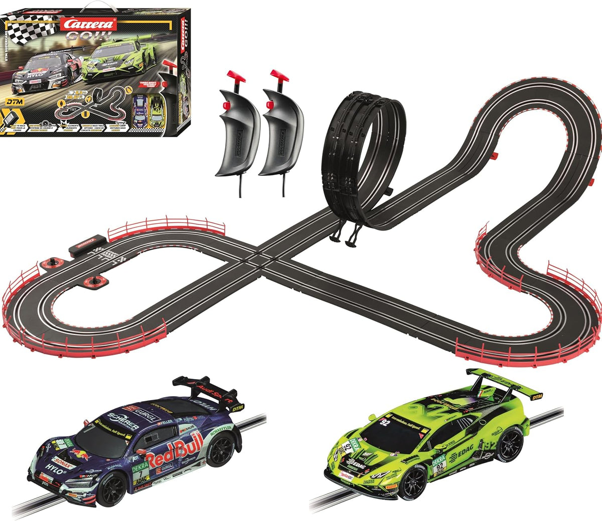 Carrera GO DTM Supercars Electric Slot Car Race Track Set (Ages 6+)