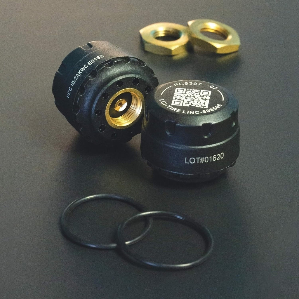 Lippert Components Tire LINC - Sensores de neumáticos (paquete de 2) para vehículos recreativos, 5ª ruedas, autocaravanas, vehículos de remolque, fácil instalación de bricolaje en vástago de válvula,